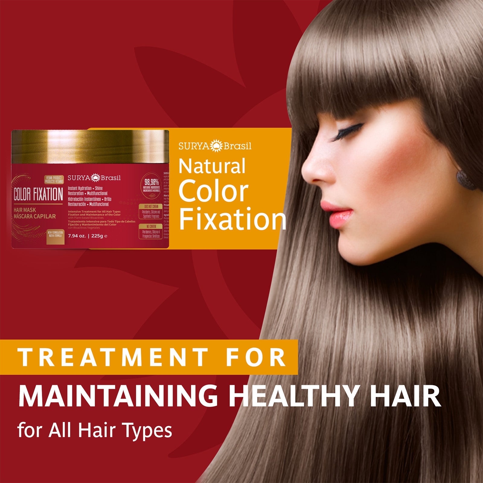 Color Fixation Restorative Hair Mask, Hydrating Treatment for  Color-Treated or Dry Hair